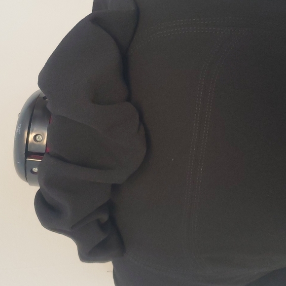 C2 Studio ruffled collar long black jacket - Picture 6 of 13